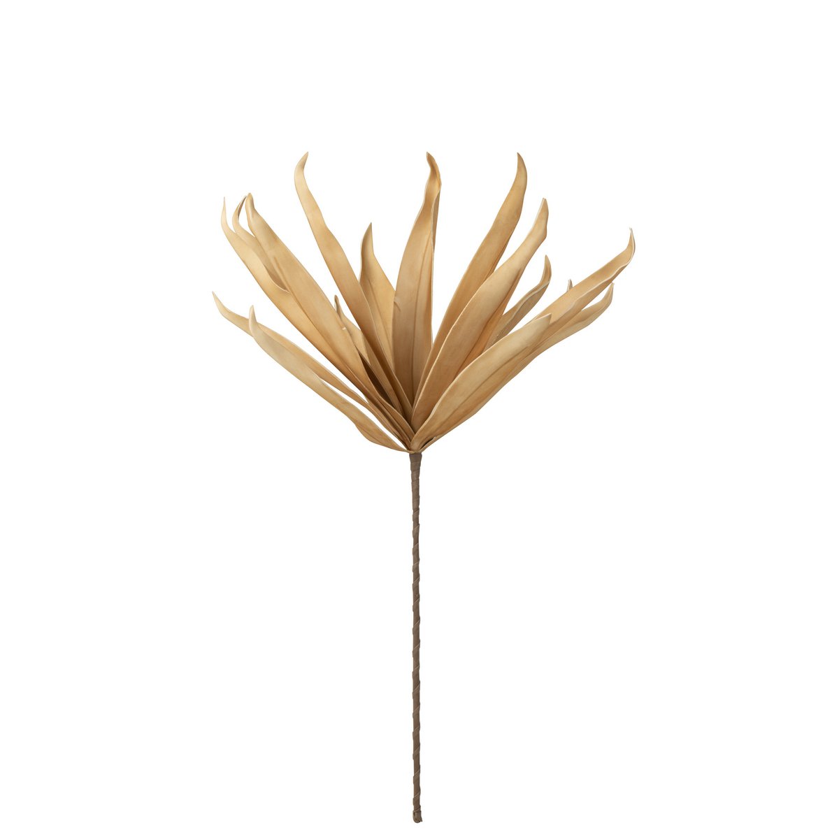 Fleur J-Line Eva jaune avec feuilles longues, décoration moderne