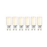 Lampe à LED à 6 sets G9, 3,5 watts, en plastique, blanc chaud