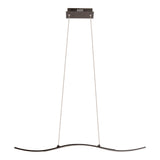 LED PRENDANT LUMIN "ONDA", lampe suspendue en métal et en plastique en noir, avec des LED fermement intégrées, l'éclairage pour le salon, la salle à manger ou le bureau, 96 cm de long