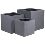 Cache-pot El Salvador en fiberstone gris