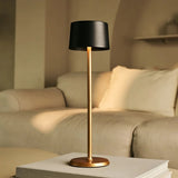 Lampe de table rechargeable David noir et or