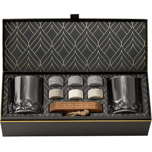 Coffret de dégustation whisky avec verres et pierres en granit