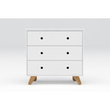 Vue latérale de la commode Moebilia en blanc