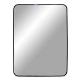 Miroir Madrid en aluminium noir avec coins arrondis, dimensions 50x70 cm