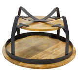 Table basse ronde ø65cm table d'appoint Los Angeles structure métal noir