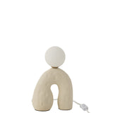 Lampe à poser J-Line Boog - verre/céramique - beige