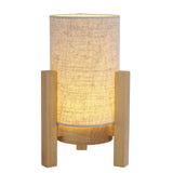 Lampe cordiale "Madita" 25 cm de haut, en blanc / nature, avec LED intégrée, dimmable avec capteur tactile