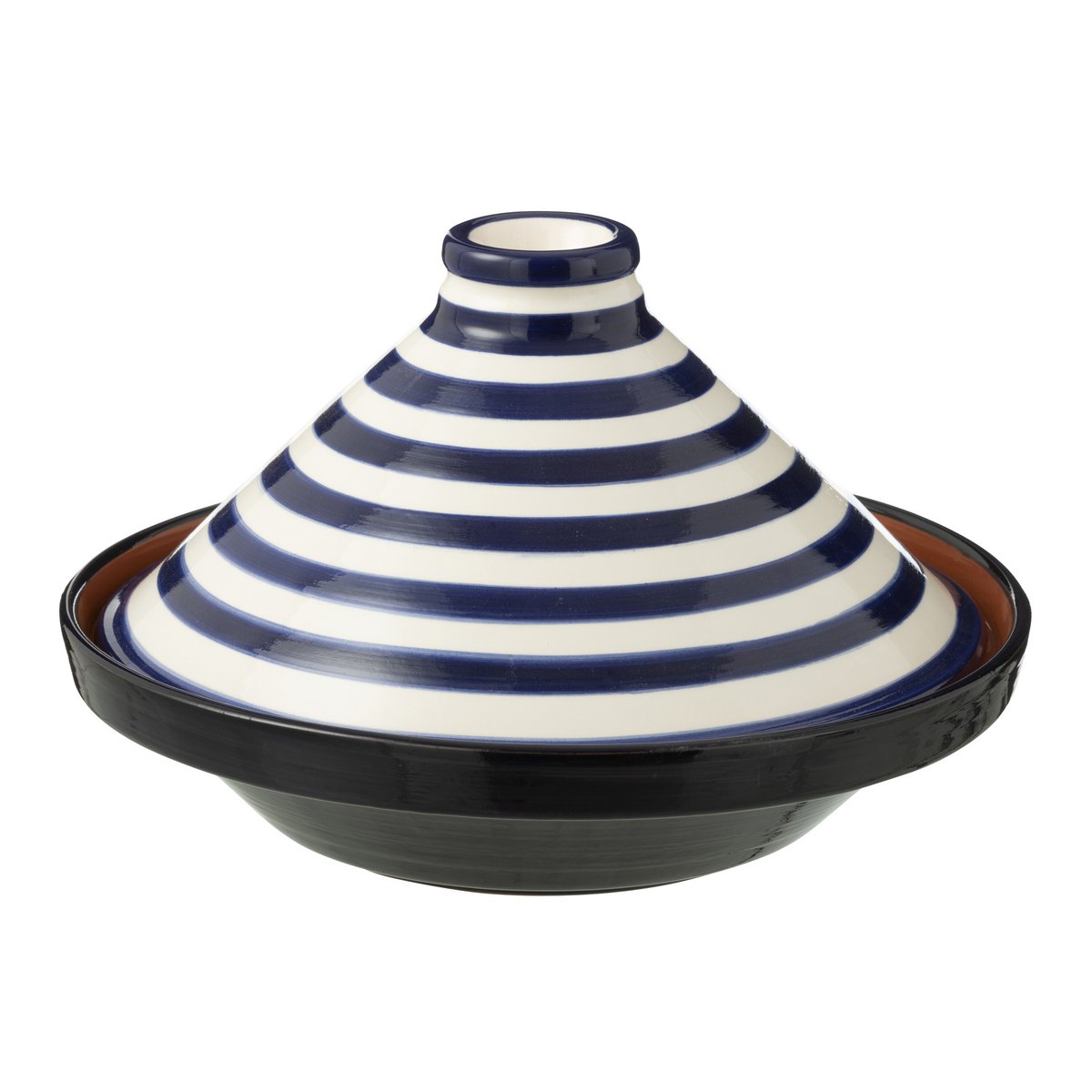 Tajine Grenade J-Line en céramique blanche et bleue, fait-main