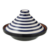 Tajine Grenade J-Line en céramique blanche et bleue, fait-main