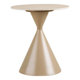 Annecy Table d'appoint, plateau céramique/acier, travertin/sable, ø50x56 cm