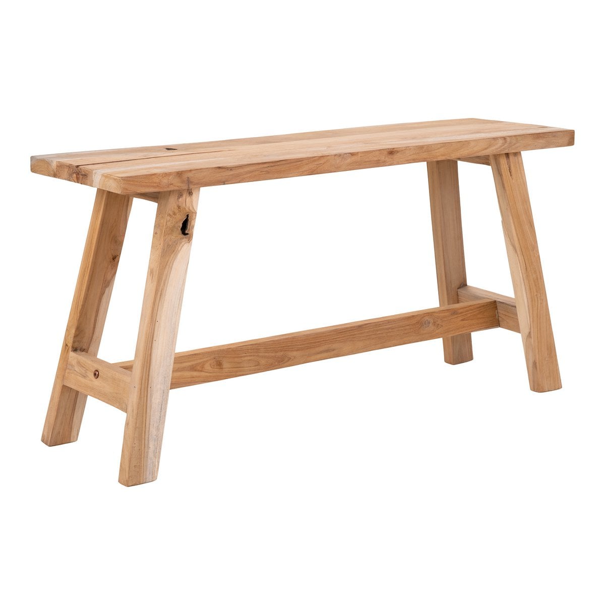 Banc Barcelona en teck naturel, vue de face