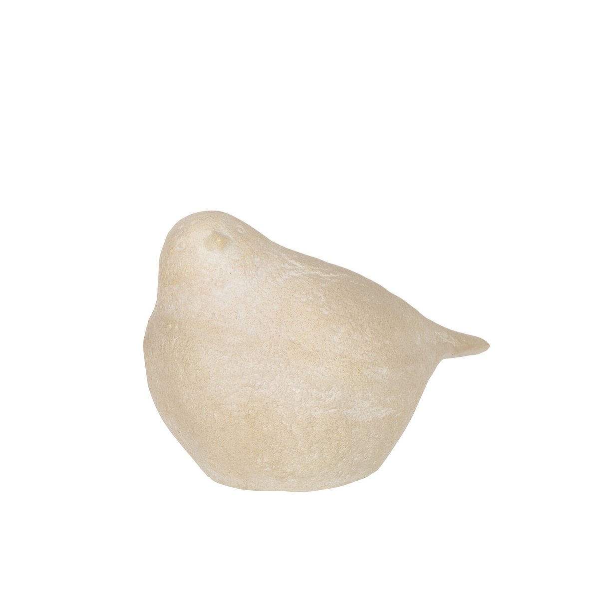 Figurine oiseau crème en résine J-Line, vue de face