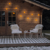 Chaîne légère LED "étoiles 3D" en plastique en jaune, avec des LED fermement installées, décorations de Noël pour l'extérieur