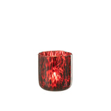 Lanterne J-Line Spotted en verre rouge et noir, vue de face