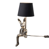 Lampe de table "Helge" Ø 18 cm, hauteur env. 45 cm, en céramique en noir et argent, des lames de texte noir