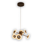 Suspension LED Discus en métal noir et plastique blanc