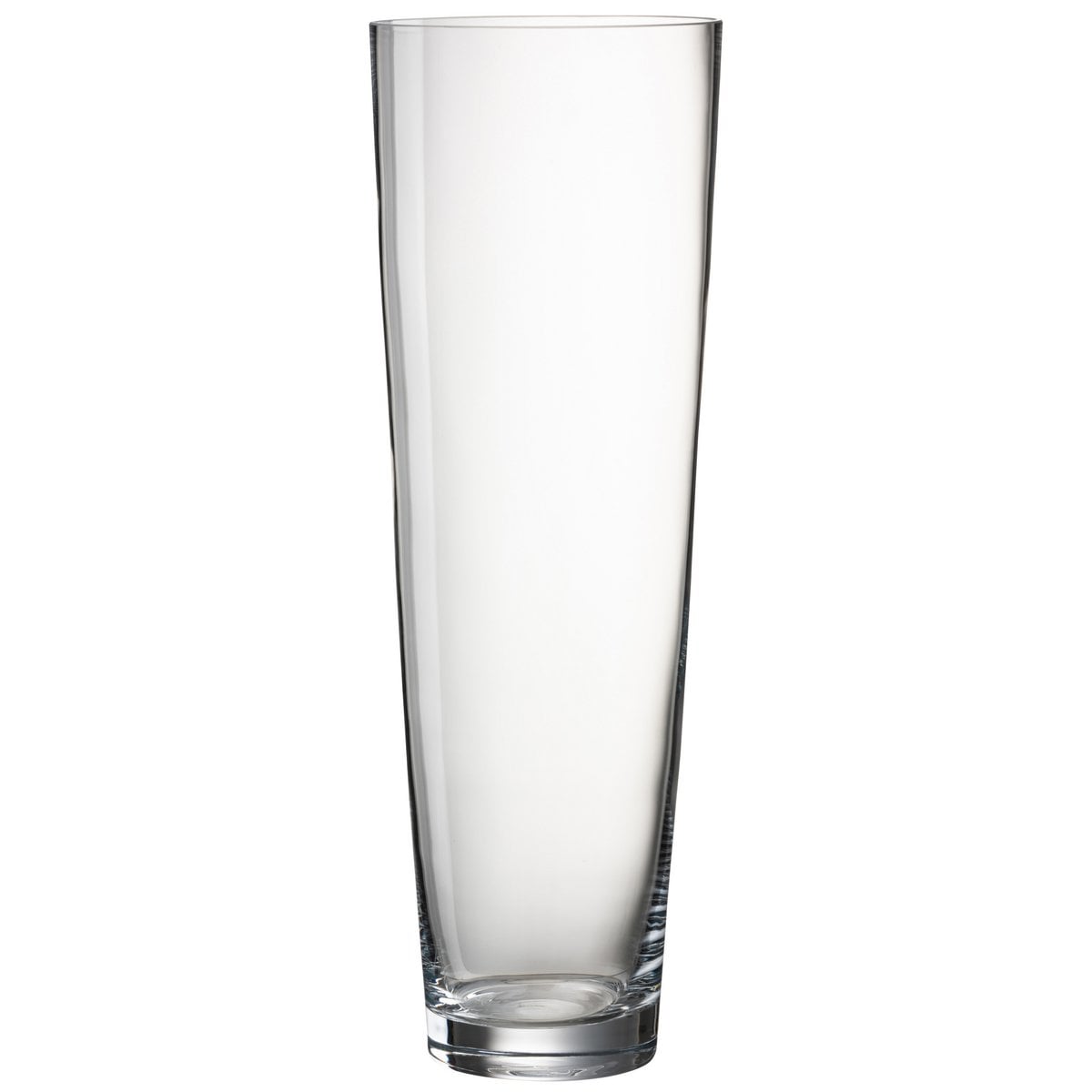 Vase rond J-Line en verre transparent, 51 cm de hauteur, design moderne