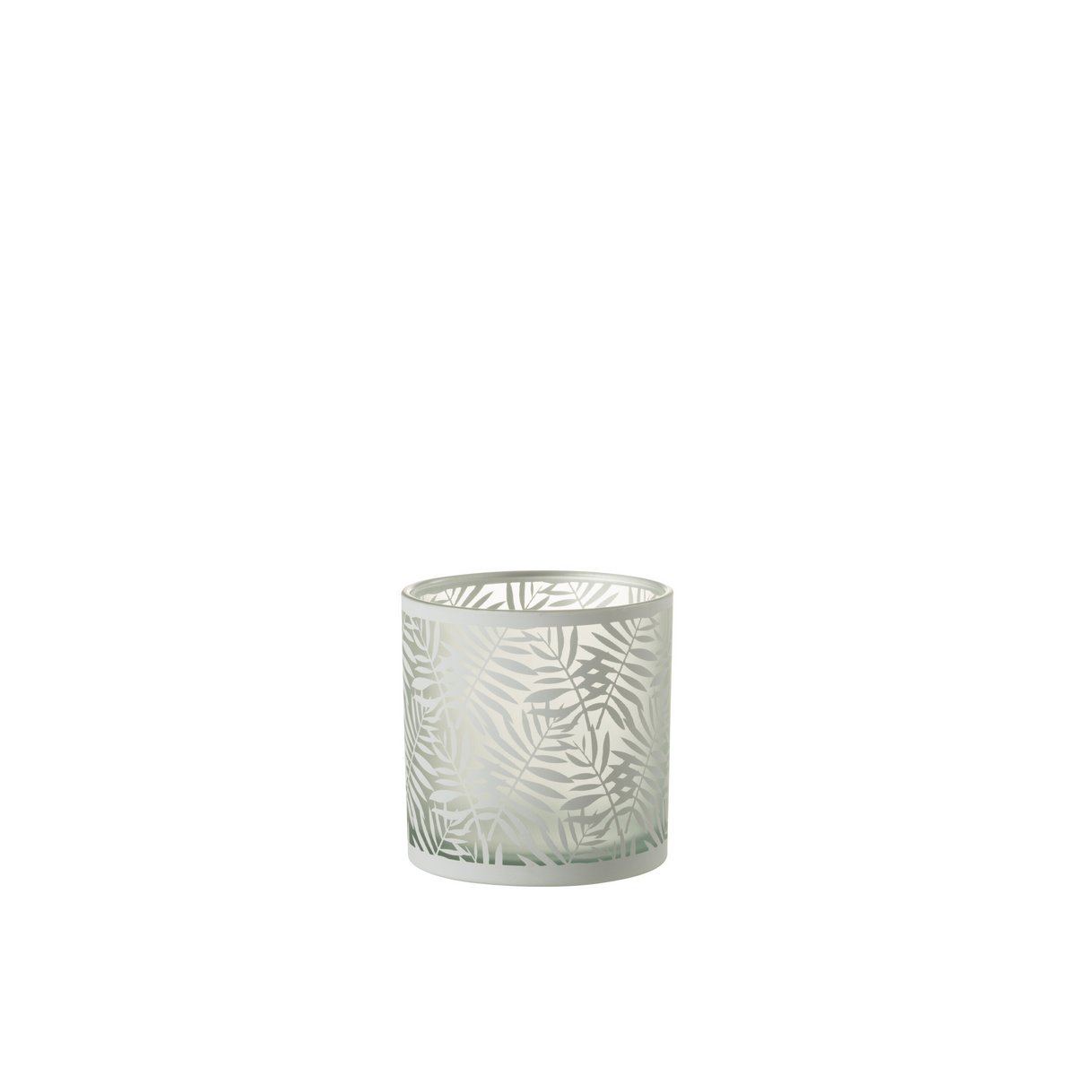 Lanterne J-Line Feuilles en verre blanc, vue de face