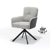 Fred Armchair - Fabric Ecru + Cowboy 104 - Turning Putter 180 Black