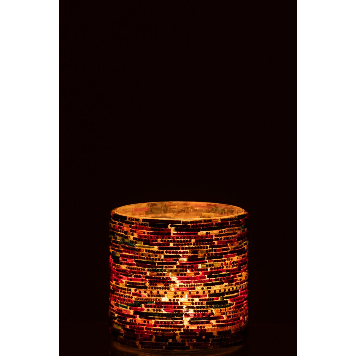 Détail du bougeoir J-Line Perles, finition en verre élégant