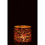Détail du bougeoir J-Line Perles, finition en verre élégant
