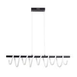 La lampe à pensionnaire LED "Belleza", lampe à pendule en métal moderne en noir et blanc, avec des LED fermement construites, environ 100 cm de long, l'éclairage idéal pour le salon, la salle à manger ou la cuisine.