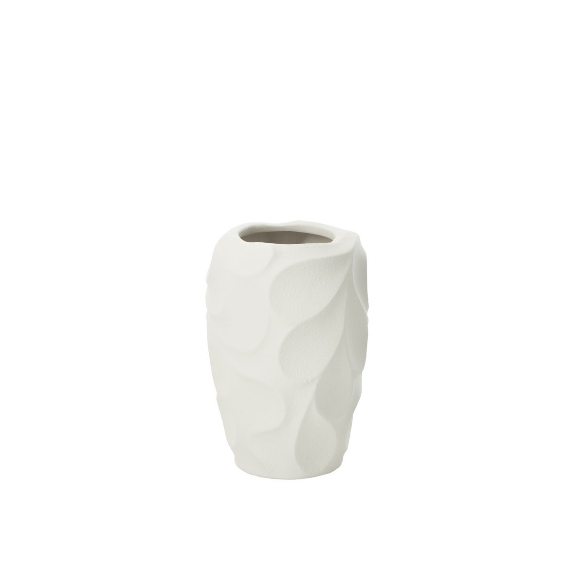 Vase Mirena J-Line en céramique blanche, design contemporain et élégant
