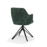 Chaise de bras Calvin tournant en tissu noir Aurora Hunter