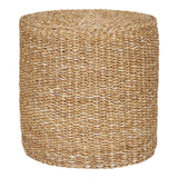 Pouf Rivera en jonc de mer avec structure en fer, vue de face