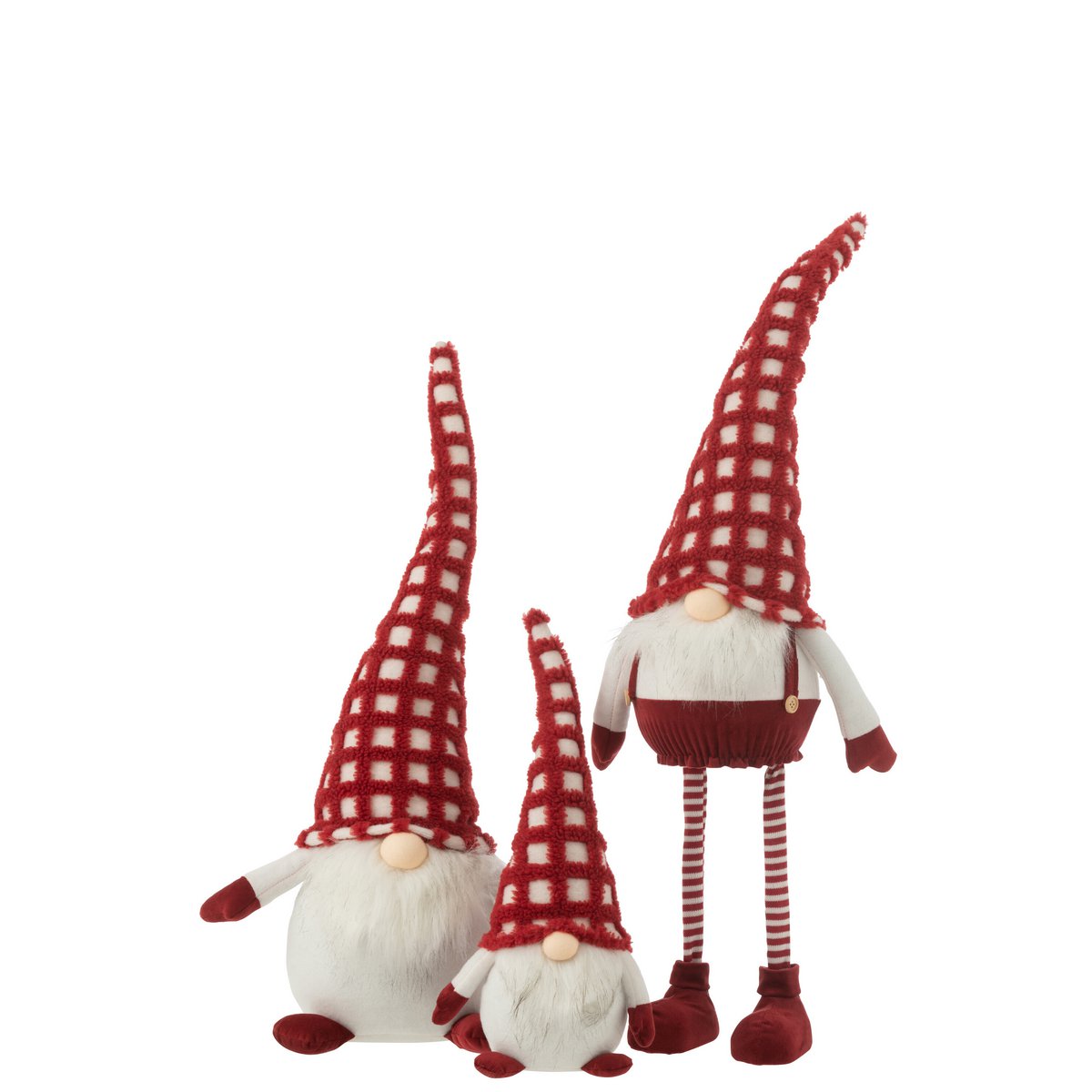 Gnome J-Line Chapeau à Carreaux Rouge/Blanc - détail du chapeau