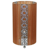 Lampe de table en tissu "Sheryl" en métal, plastique et textile en marron, E14