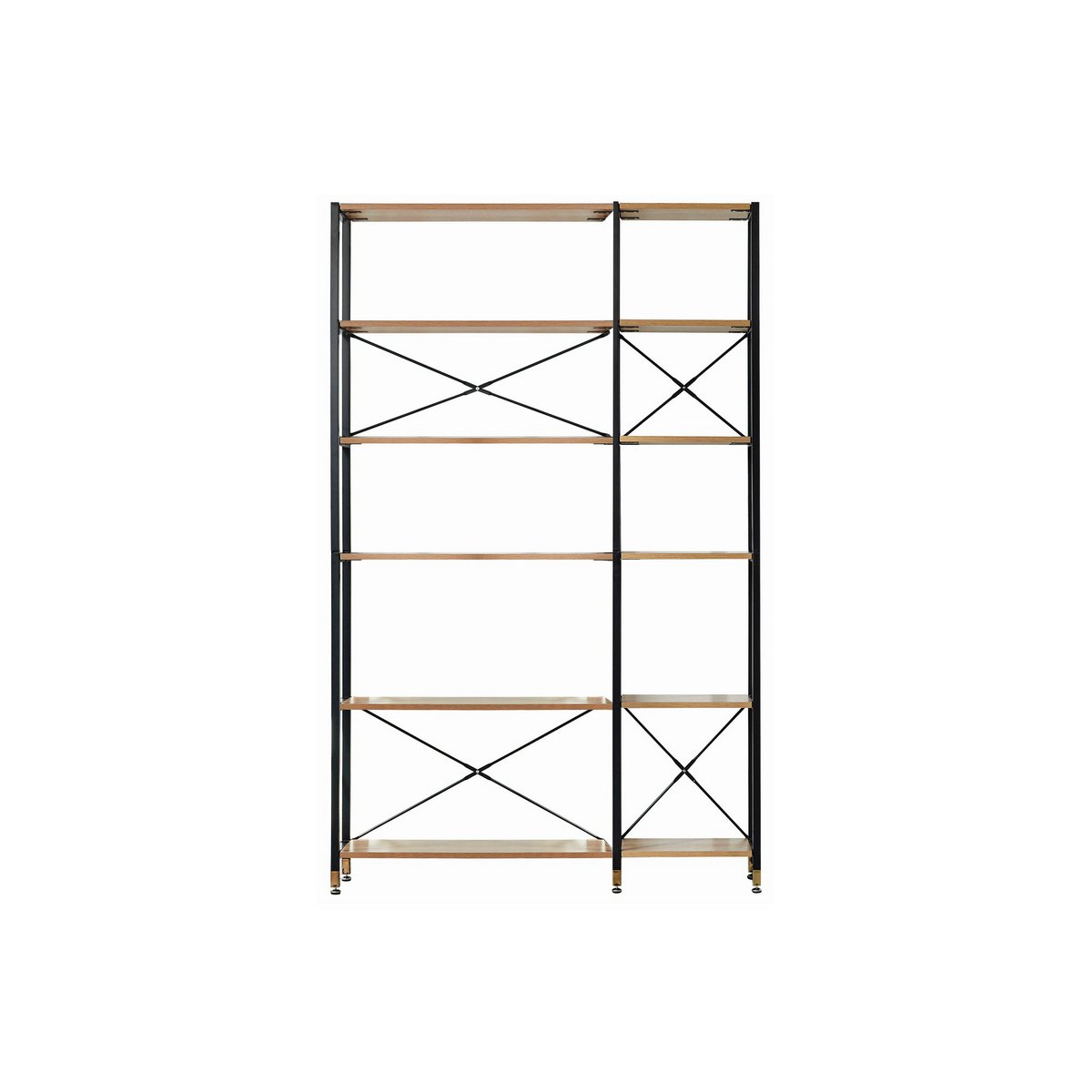 Ensemble étagère bois et métal vue de face