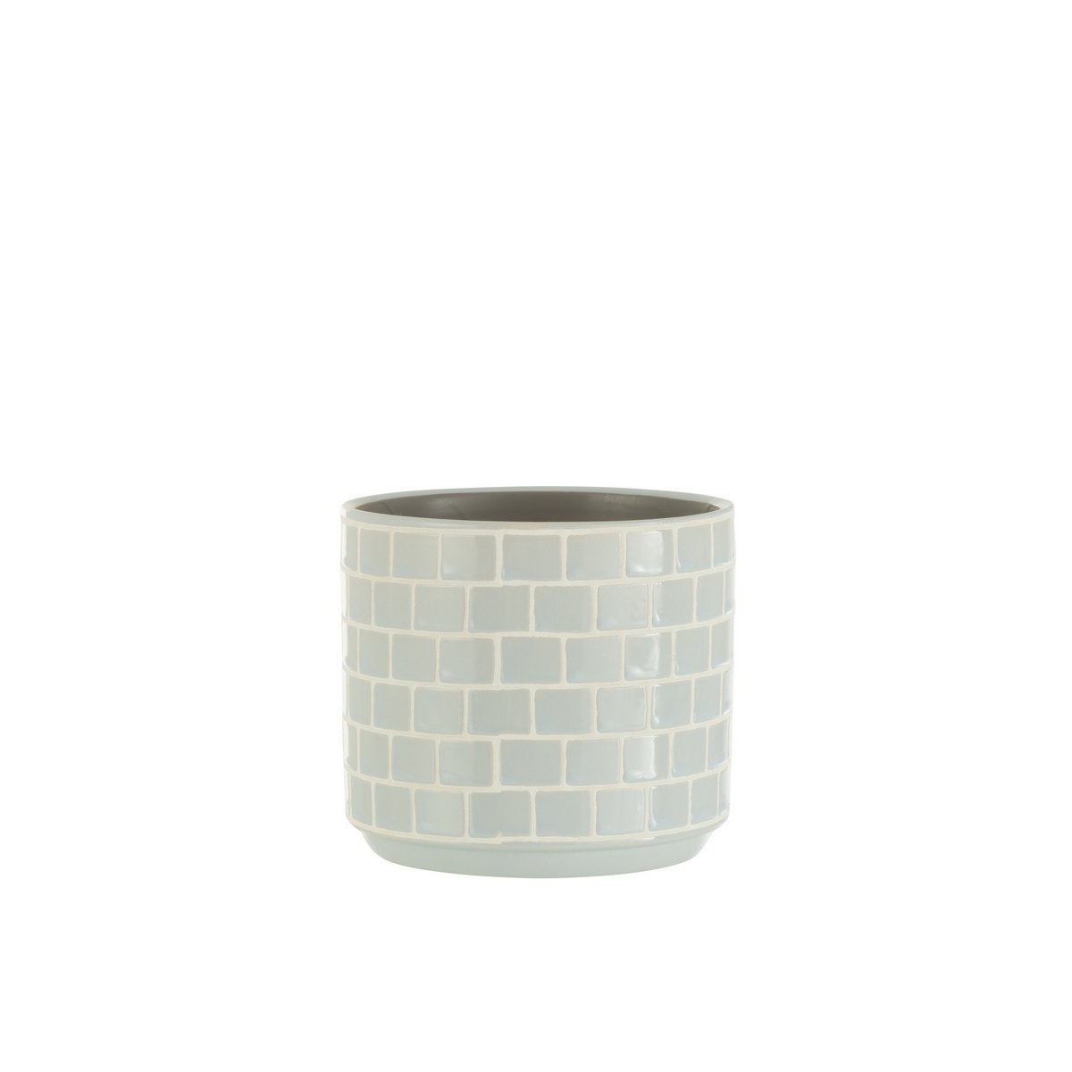Pot de fleur J-Line en céramique bleu, design élégant et moderne