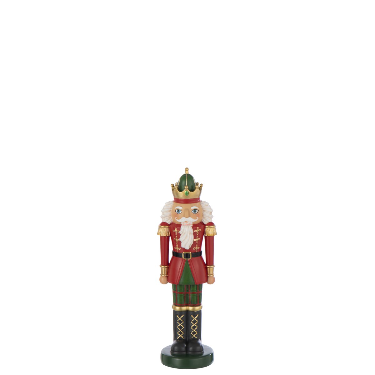 Figurine J-Line Casse-Noisette sur une table décorée pour Noël.