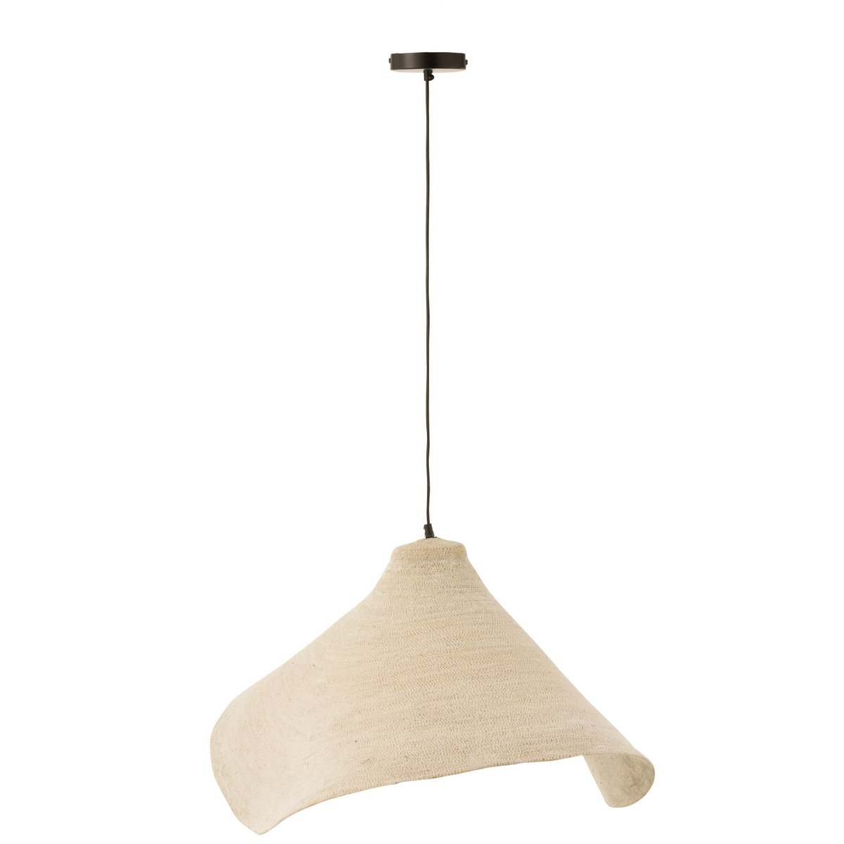 Lampe à suspension J-Line Cone illuminant un salon moderne