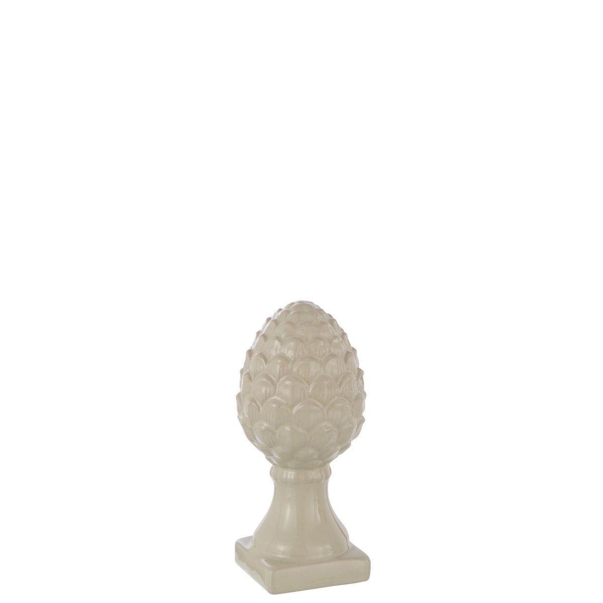 Pomme de pin J-Line en porcelaine beige - vue latérale