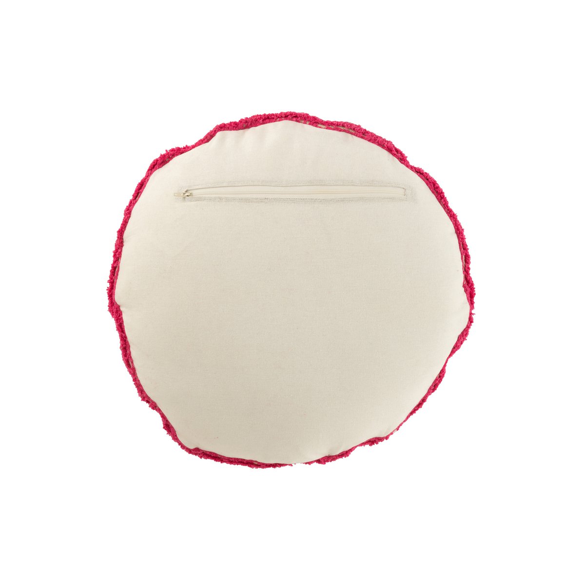 Détail du coussin Smiley tufté, texture en coton