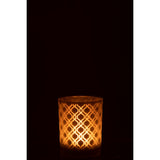 Lanterne J-Line beige sur table - ambiance moderne