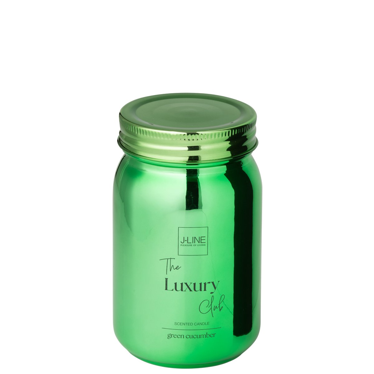 Bougie parfumée J-Line en verre vert - vue avant