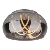 Plafond LED "Malou" Ø 45 cm, 23,5 cm de haut, en métal, verre fumé, LED intégrée, blanc chaud