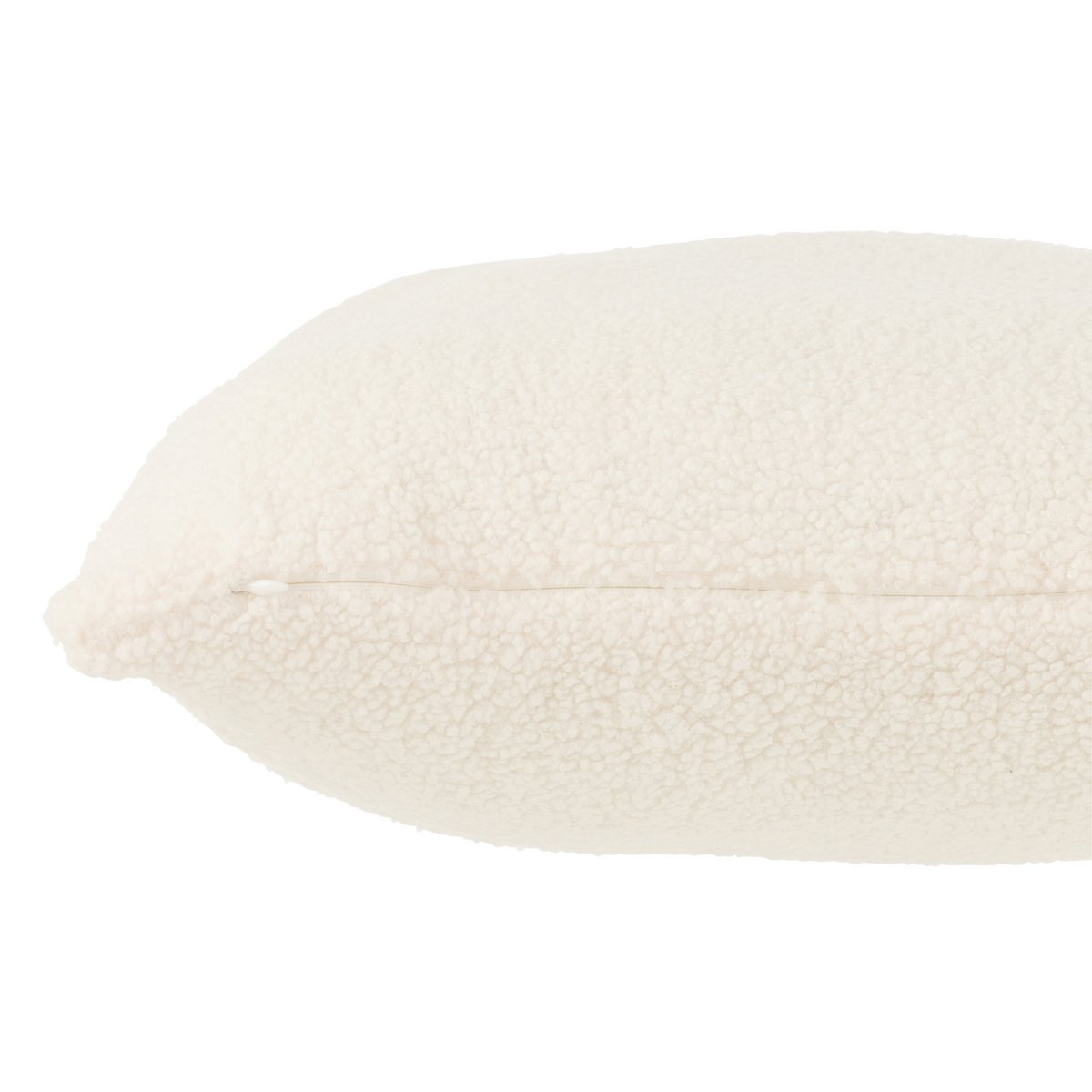 Coussin Teddy J-Line en polyester blanc, élégant et moderne.