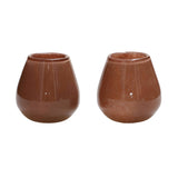 Lot de 2 photophores Tasman Elite en verre marron