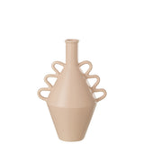 Vase J-Line Wavy Handle en céramique rose, vue de face