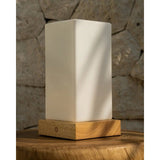 Lampe de table rechargeable en bois marron clair Zayn