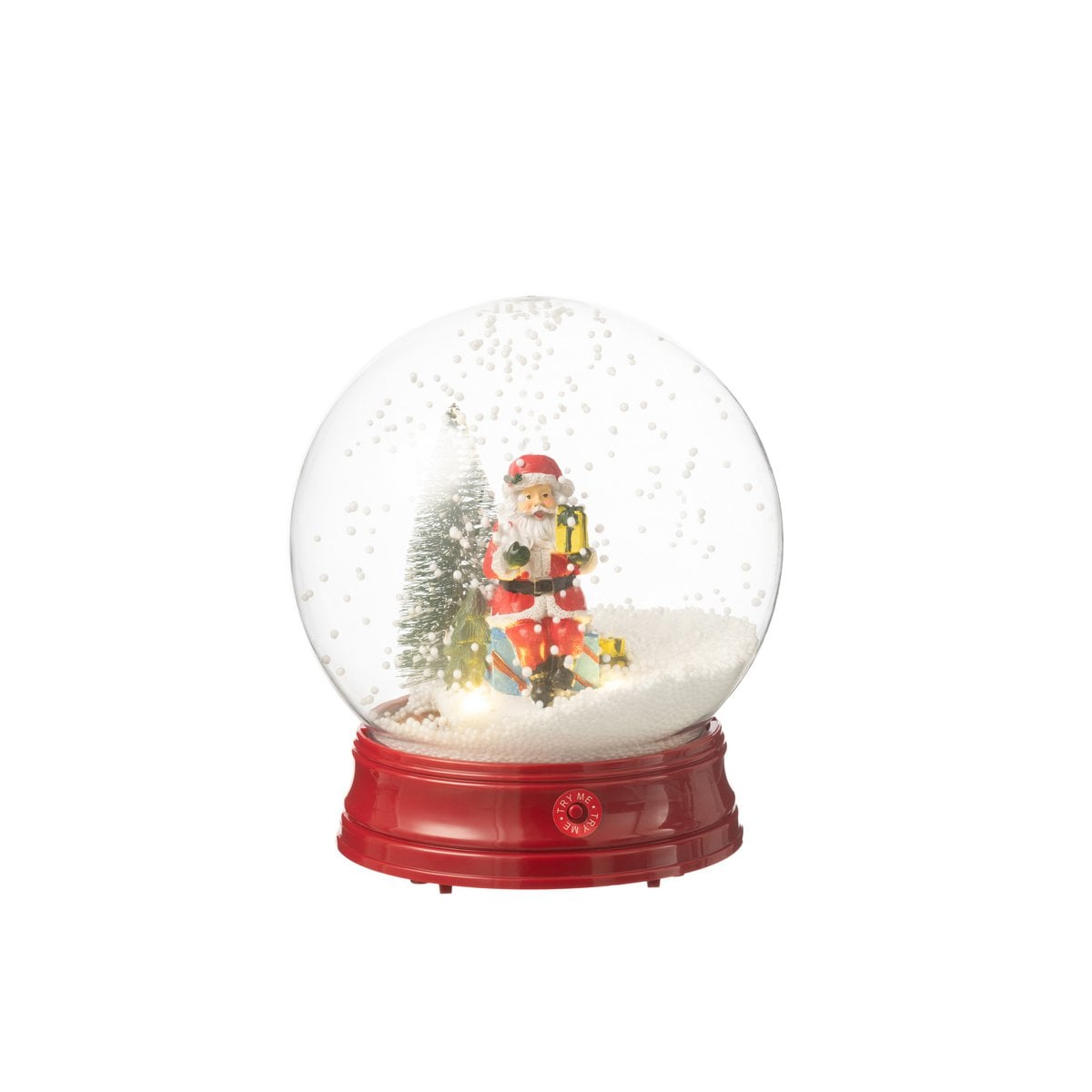 Boule à Neige LED Père Noël J-Line avec arbre, vue avant
