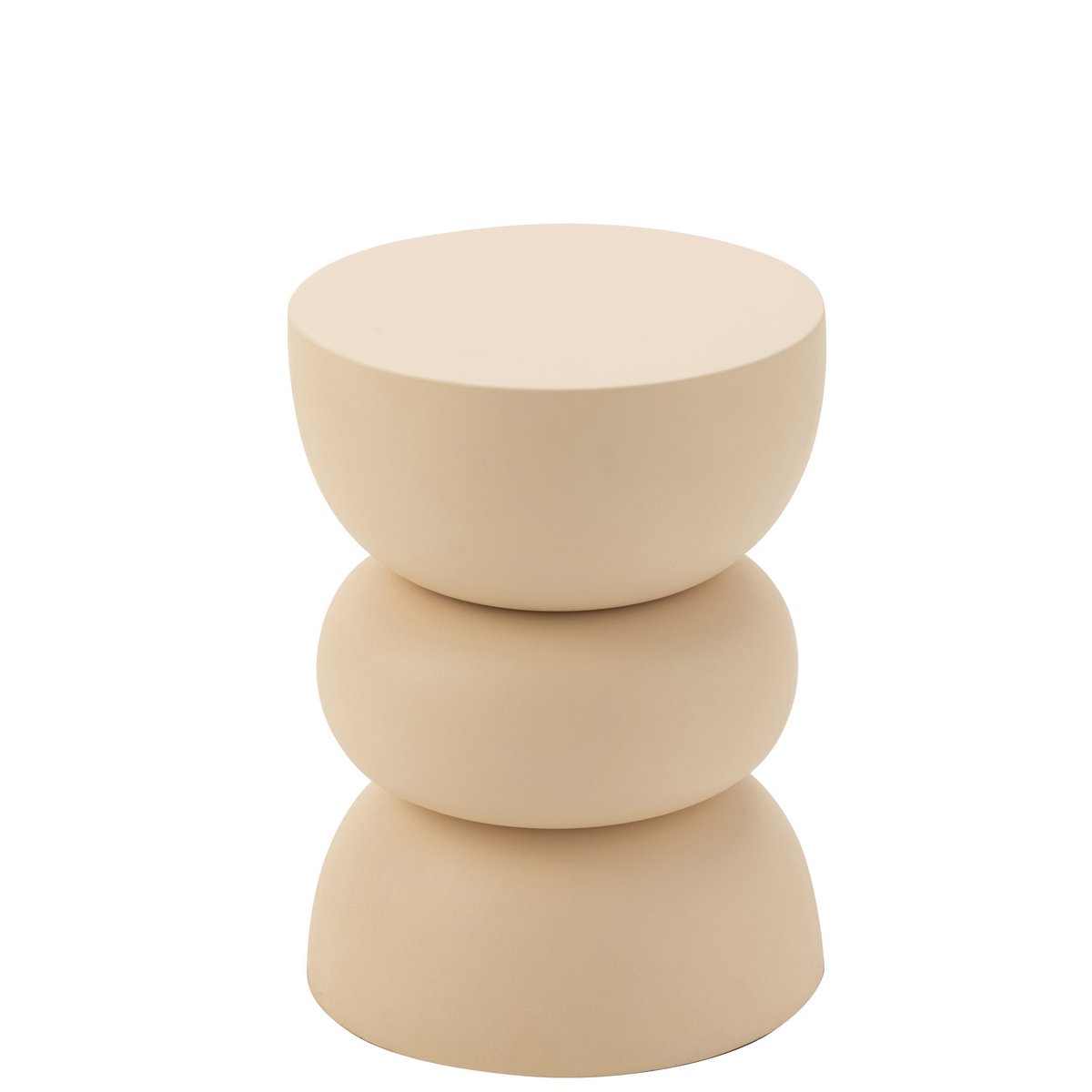 Table d'appoint J-Line Lise en métal beige sur un fond neutre
