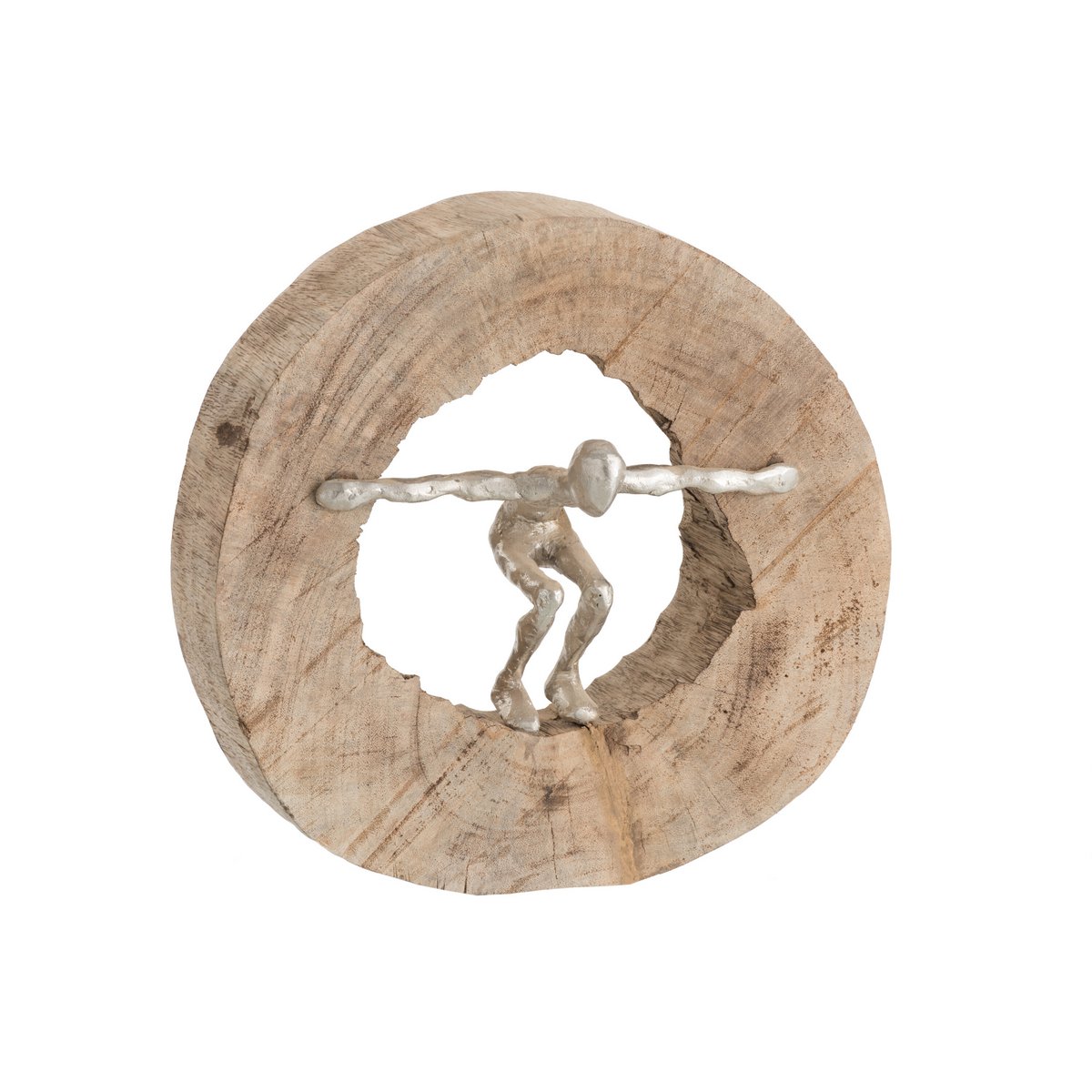 Décoration J-Line en bois et aluminium, style moderne, vue de profil