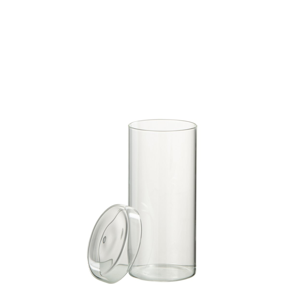 Pot de rangement J-Line Lisa en verre transparent, vue de face