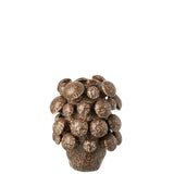 Détail du vase J-Line Fungi, céramique marron, parfait pour votre décoration.
