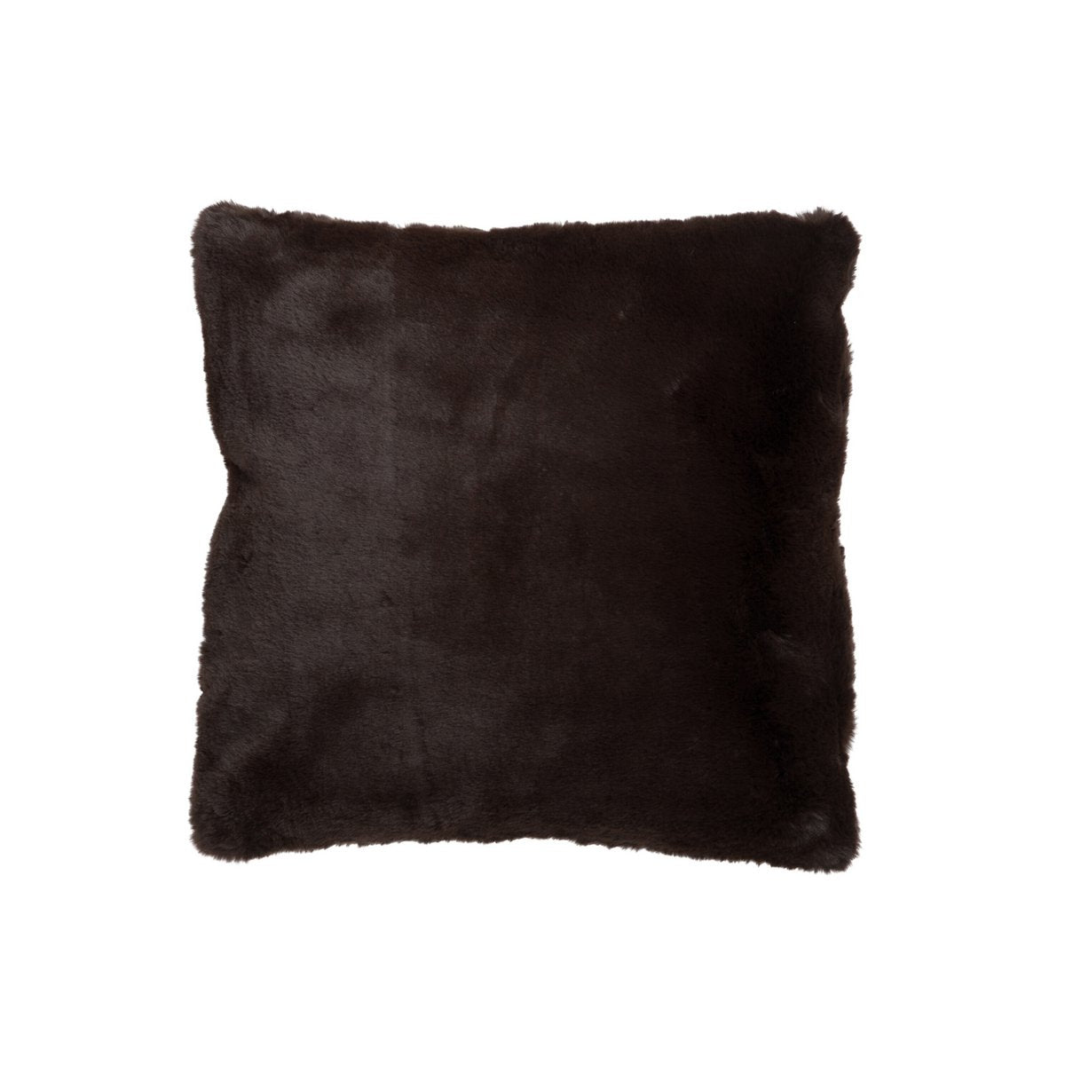 Coussin J-Line marron foncé en polyester, détail du tissu